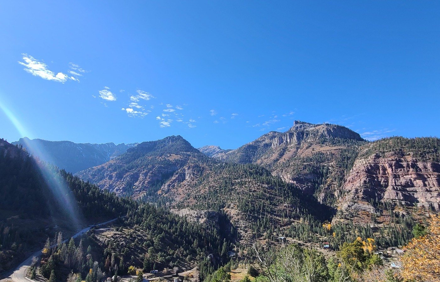 Ouray mountain overlook and valley view
